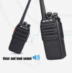 Retevis RT24 Walkie Talkies for Adults, Rechargeable 2 Way Radio Long Range PMR446 License Free 16 Channels CTCSS/DCS, Two Way Radio with Earpiece and USB Charging Base(Black, 2 Pair) - Image 3