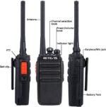 Retevis RT24 Walkie Talkies for Adults, Rechargeable 2 Way Radio Long Range PMR446 License Free 16 Channels CTCSS/DCS, Two Way Radio with Earpiece and USB Charging Base(Black, 2 Pair) - Image 6