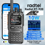 Radtel RT-920 Walkie Talkie 8W Long Range Programmable Bluetooth Two-Way Handheld Radio, SW MW LW CB 27MHz -126dBm Receive SSB AM FM Noise-Reduction NOAA - Image 2
