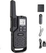 OG200 Long-Range Walkie-Talkies for Adults,5 Mile Range, 8 Channels, IP54 Waterproof, Flashlight, Stopwatch, Compass & NOAA Weather Radio, SOS for Outdoor,Camping & K12 School Use (1 PACK)