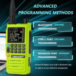 TIDRADIO TD-H3 Plus Ham Radio Bluetooth-headphone-connectable Amateur Radio, Wireless Programming, Airband Receive UK, Walkie Talkies for Adults,Two Way Radio Communication-1 Pack,Green - Image 4
