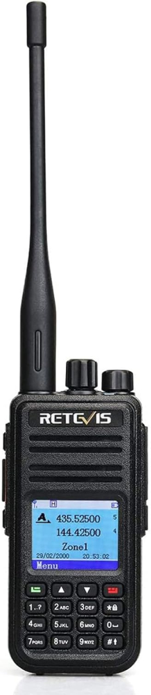 Retevis RT3S DMR Ham Radio, Digital/Analog Walkie Talkie, GPS and APRS Handheld, Supports OpenGD77, Compatible with MOTOTRBO Tier I & II, TDMA, 3000 Channels Radio Communication(1 Pc, Black)
