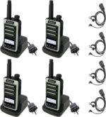 Retevis RB666S Walkie Talkies Professional, Two Way Radio with Type-C Fast Charging, High-Definition Audio, LCD Screen, Portable, VOX And Earpieces for Offices, halloween games(Black, 2 Pairs)