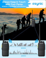 eSynic Professional Digital Walkie Talkie for Adult Long Range 2PACK Rechargeable Walkie Talkies with VOX Function Earpieces Hand Free 2 Way Radio Noise Reduction for Indoor & Outdoor - Image 7