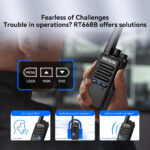 Retevis RT668B Walkie Talkies, with Six-Way Charger, PMR446 2 Way Radio, 16 Channels, USB-C, Rechargeable, for Security, Restaurant, Warehouse (Black, 6Pcs) - Image 2