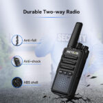 Retevis RT668B Walkie Talkies, with Six-Way Charger, PMR446 2 Way Radio, 16 Channels, USB-C, Rechargeable, for Security, Restaurant, Warehouse (Black, 6Pcs) - Image 5