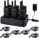 Retevis RT668B Walkie Talkies, with Six-Way Charger, PMR446 2 Way Radio, 16 Channels, USB-C, Rechargeable, for Security, Restaurant, Warehouse (Black, 6Pcs)