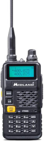 Midland - CT590 S 2 Way Radio, Dual Band VHF/UHF, 128 Programmable Channels, Digital Squelch - Two Way Radio with 50 CTCSS Tones, 208 DCS Codes, Backlit Display, 1500mAh Li-Ion Battery, Accessories
