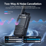 Retevis B64 Walkie Talkies, 6 Way Charger, 2 Way Radio with Bilateral AI Noise Cancelling, Professional Sturdy Out of Box, Walkie Talkie Headset for Bar, Club (Black, 6 Packs) - Image 6