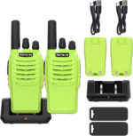 Retevis H777 Walkie Talkies, Rechargeable Walkie Talkies for Adults, One-Key Alarm, USB A-Type C, VOX, Rechargeable Battery, Portable PMR446 Radio for Hiking, Camping, Cycling, Gifts (Green, 1 Pair)