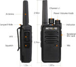 Retevis RT668 Walkie Talkies, PMR446 Rechargeable Walkie-Talkies for Adults, VOX, Squelch, 16 Channels, Long Range Emergency 2 Way Radio for School, Stores, Logistics, Enterprises (Black,20 Pcs) - Image 6