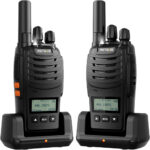 Retevis H777D Walkie Talkies with LCD Screen, PMR446 2 Way Radio, Type C Charging 1200mAh, Easy Pairing, Emergency Alarm, Portable Two Way Radio for Camping & Cycling Adventures (2-Pack, Black)