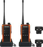 Retevis C65B IP67 Waterproof Walkie Talkie, Professional Two Way Radio for Adults Long Range, Heavy Duty, Emergency Alarm for Outdoor Rescue, Construction (2 Pack)