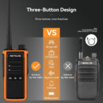 Retevis C65B IP67 Waterproof Walkie Talkie, Professional Two Way Radio for Adults Long Range, Heavy Duty, Emergency Alarm for Outdoor Rescue, Construction (2 Pack) - Image 5