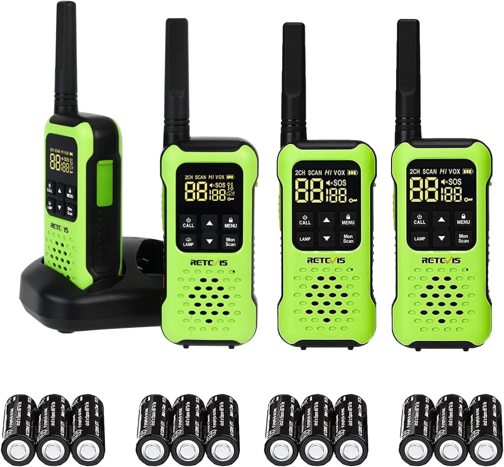 Retevis RT649P IP67 Walkie Talkies, Floating Walkie Talkies for Adults, Auto LED Flash when Floating, Robust, PMR446, VOX, 2 Way Radios for Fishing, Ski, Family Communication(2 Pair)
