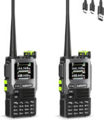 K61 Walkie Talkies, Two Way Radio with Wireless Clone Function, VOX, Noise Reduction, Programming Line, Rechargeable Walkie Talkie for Hiking Camping and Motorbikes (2pcs)
