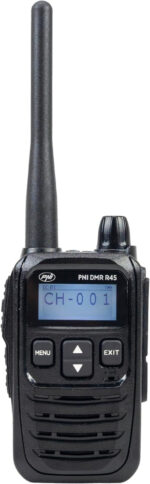PNI DMR R45 portable radio station, digital and analog, 446MHz, 16 digital channels and 99 analog channels, voice recording function, Li-Ion 2000mAh battery