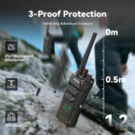 Retevis RT648H Walkie Talkies License-Free, 3-Proof IP67 2 Way Radio, Built-In Display, Type-C/Base Charge, 1500mAh, Alarm, Long Range Two Way Radio for Logistics, Warehouses(2 Pack) - Image 2