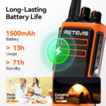 Retevis C66 Walkie Talkies, Walkie Talkies for Adults, 2 Way Radio Long Range, Fast Charging, 1500 mAh, Easy to Pair, Sturdy Walkie Talkie for Outdoor Travel (Orange, 1Pack) - Image 4