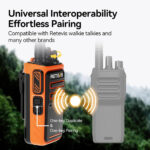 Retevis C66 Walkie Talkies, Walkie Talkies for Adults, 2 Way Radio Long Range, Fast Charging, 1500 mAh, Easy to Pair, Sturdy Walkie Talkie for Outdoor Travel (Orange, 1Pack) - Image 5