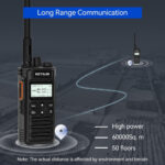 Retevis RT86S Long Distance 2 Way Radio, High Power Walkie Talkie with Easy Read LCD, LED Flashlight, Type C 2600mAh Rechargeable, for Adults, Rescue, Logistics (Black, 1 Pcs) - Image 2