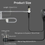 Walkie Talkie Earpiece with PTT Mic, Covert Air Tube Headset for Two Way Radio, Motorola Compatible Radio Earpiece, Security Communication, Black Walkie Talkie Headset Accessory - Image 2