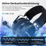 Retevis EHK015 Walkie Talkie Headset, ANC Overhead Radio Headphones, Foldable Dual PTT Buttons Rotating Mic Kenwood 2-Pin, Compatible with Baofeng UV5R RT24 RT27 RT668 RT86 RT3S H777(1 Pcs) - Image 3