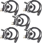 HYS Walkie Talkie Headset with PTT Mic Compatible with Baofeng UV-5R UV5RA BF-888S Quansheng UV-K5 K5(8) Kenwood Two Way Radio, G-Shape Radio Earpiece (G01K-5)