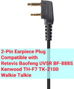 HYS Walkie Talkie Headset with PTT Mic Compatible with Baofeng UV-5R UV5RA BF-888S Quansheng UV-K5 K5(8) Kenwood Two Way Radio, G-Shape Radio Earpiece (G01K-5) - Image 2