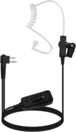 Retevis AI Active Walkie Talkie Noise Cancelling Headset, Covert Acoustic Tube Headset, Dual Mic 2 Pin Radio Earpiece Compatible with Motorola CP040 CP140 CP88 CP1200 GP300 GP2000 HYT-TC500 (1 Pcs)