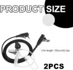 2PCS Radio Earpiece Fake Ear Piece for Radio Black Walkie Talkie Headset Covert Acoustic Tube Earpiece Security Earpiece Headset Compatible with Motorola GP68 GP88 GP300 - Image 2
