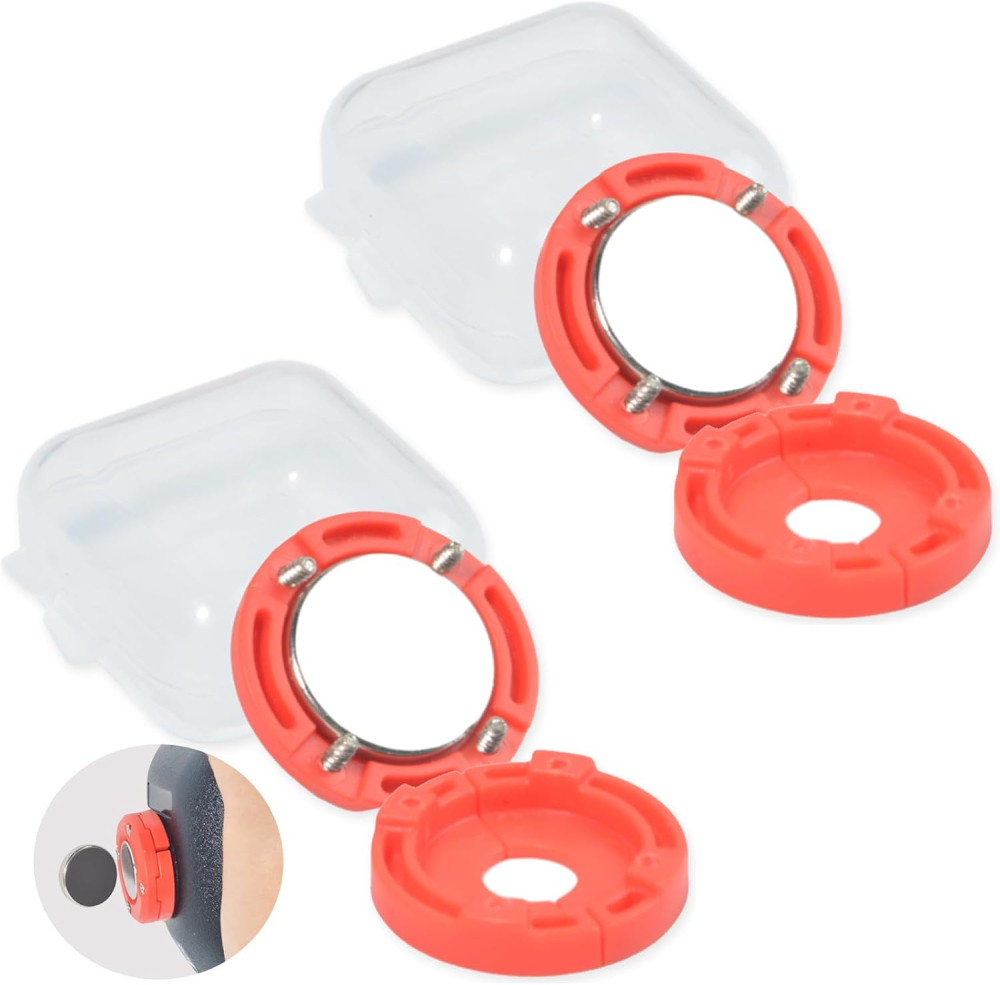 HYS Mobile Radio Mic Speaker Magnetic Holder Compatible for CB/VHF/UHF Two Way Radio Transceiver Scanner Microphone, 2 Pack (Red)