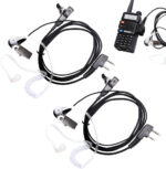2 Pcs Radio Earpiece Walkie Talkie Earpiece, Multi Pin 2 Way Radio Covert Air Tube Headset with Mic for Retevis RT24 RT27 eSynic UV-5R Baofeng 888S BF-88E Kenwood Two Way Radio