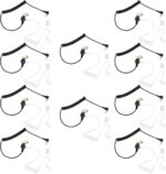 UAYESOK 3.5mm Listen/Receiver Only Air Tube Covert Earpiece Headset With Mushroom Earbuds For 1 Pin Two Way Radio Motorola Kenwood Vertex Yaesu Speaker Mic (10 pcs)
