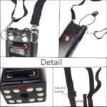 Lsgoodcare Black Hard Leather Carrying Holder Holster Case with Adjustable Shoulder Strap Compatible with Motorola 2 Way Radio HT1250 HT1550 GP320 GP340 GP380 GP338 - Image 8