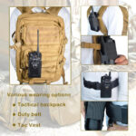 UAYESOK Walkie Talkie Pouch, Multi-Function Holder Case Police Tactical Radio Holster for Baofeng Kenwood President Icom Midland Retevis Yaesu Motorola DP1400 CP040 GP88 DP4400 Two Way Radio - Image 4