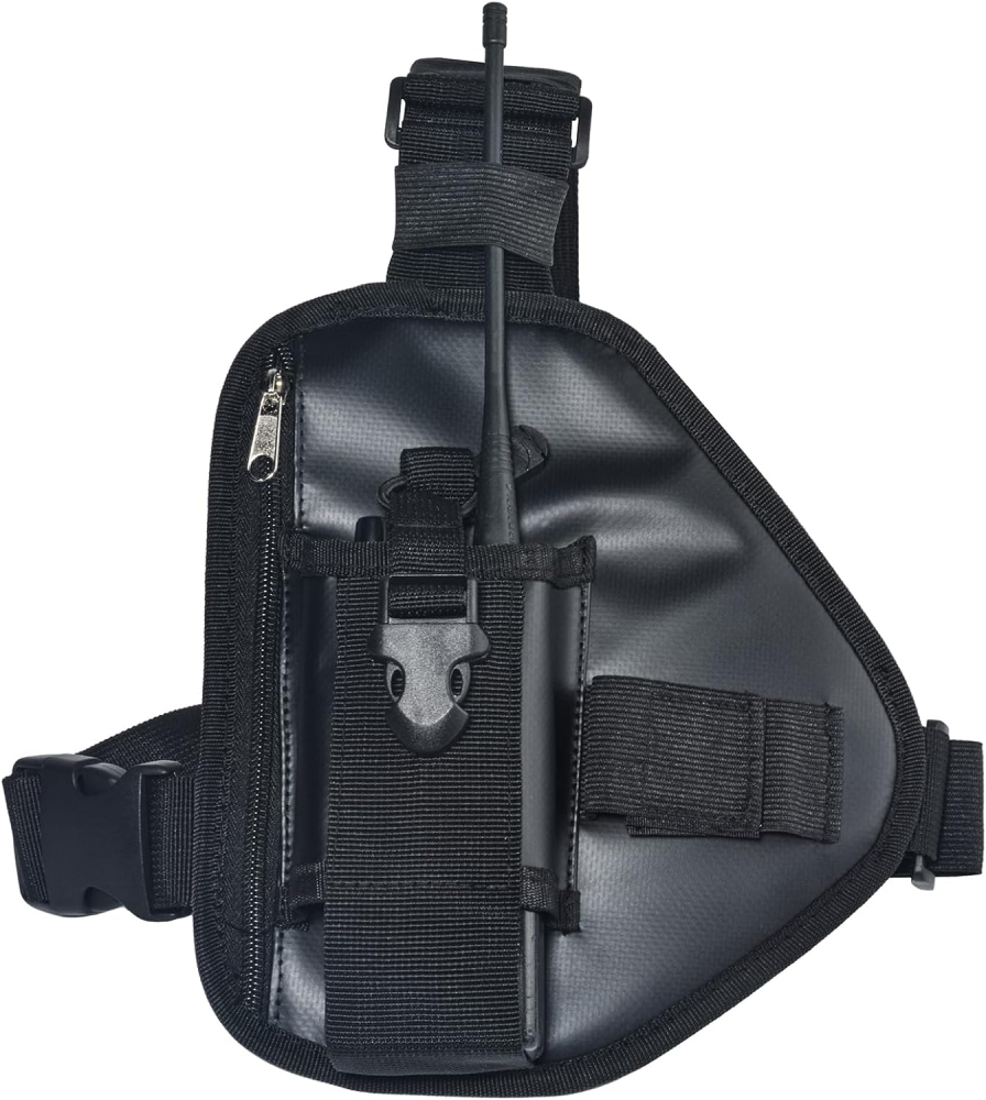 HYS Walkie Talkie Chest Harness, Protable Radio Chest Bag with Adjustable Strap Compatible with Baofeng Kenwood Quansheng Motorola Two Way Radio