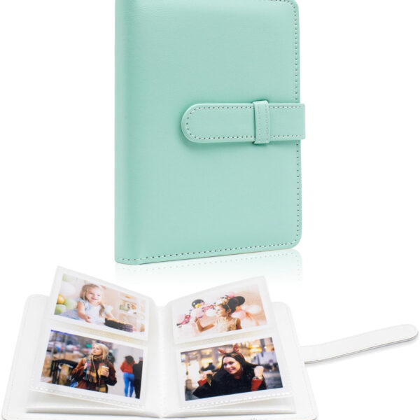 64 Pockets Photo Album Book for 2x3 Inch Film - Mini Small Albums for Fujifilm Instax Mini Instant Camera, for Polaroid Hi-Print Pictures, Kpop Photocard Holder Binder (Mint)