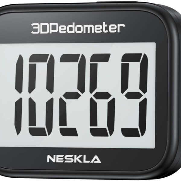 3D Pedometer for Walking, Simple Step Counter with Large Digital Display, Step Tracker with Removable Clip Lanyard, Accurately Track Steps for Men Women Kids Adults Seniors