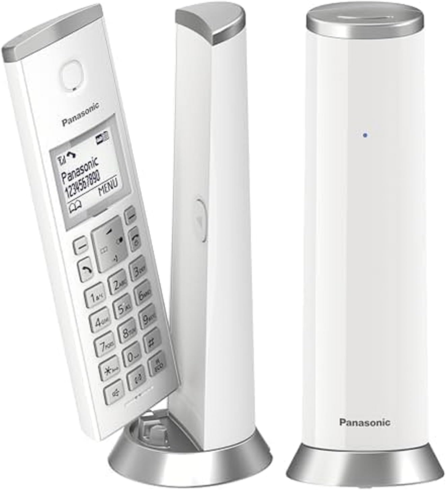Panasonic KX-TGK222 Designer Cordless Phone, with answerphone, call blocker and do not disturb mode - White