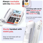 SWISSVOICE - Xtra 3355 Combo - DECT - Corded Telephone Cordless Handset - Large Keys Answering Machine - Audio Boost - Loud Ringtones - Hearing Aid Compatible - Call Block - White - Image 7