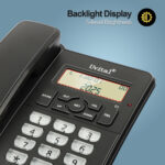 Desktop Corded Telephone for Home, Landline Telephone with White Big Buttons, Ringer Volume and Speakerphone Volume Adjustable, Caller Identification, LCD Contrast Adjustable Backlight Display(Black) - Image 4