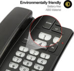 Desktop Corded Telephone for Home, Landline Telephone with White Big Buttons, Ringer Volume and Speakerphone Volume Adjustable, Caller Identification, LCD Contrast Adjustable Backlight Display(Black) - Image 5