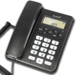 Desktop Corded Telephone for Home, Landline Telephone with White Big Buttons, Ringer Volume and Speakerphone Volume Adjustable, Caller Identification, LCD Contrast Adjustable Backlight Display(Black)