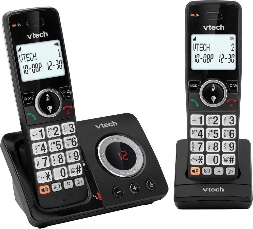 VTech EA5051 DECT Cordless Phone with Answering Machine,Nuisance Call Blocker, Volume Booster, Easy-to-Read Backlit Display, 18 Hours Talk-time, Handsfree Speakerphone, 2-Handset