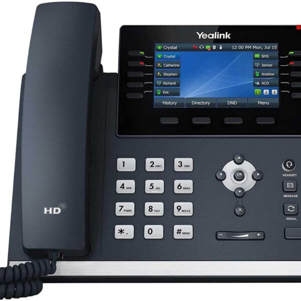 Yealink SIP-T46U Productivity Enhancing IP Power over Ethernet Corded Phone with Optima HD Voice Technology and 4.3 Inch TFT LCD Colour Display with Backlight (480 x 272 Pixel) – Black