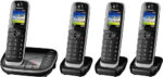Panasonic KX-TGJ424EB Landline Phone Cordless, House phones, Automated Call Blocker, Answer machine, Colour Display, Quad Handset - Black