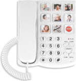 Big Button Phone for Seniors, Uvital Senior Landline Phones for Elderly with 10 One-Touch Dialing Big Buttons, Corded Landline Telephone with SOS Emergency Button, Replaceable Photo, Adjustable Volume - Image 5