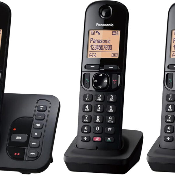 Panasonic KX-TGC263E Digital Cordless Phones: 18-min answering machine, dedicated call block button, an easy-to-read dot-matrix display and a hands-free speakerphone