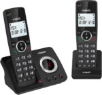 VTech ES2051 DECT Cordless Phone with Answering Machine,Call Block,Easy-to-Read Backlit Display,Landline Phone with 18 Hours Talk-time,Volume Booster,Handsfree Speakerphone,Speed Dial,Twin Handset